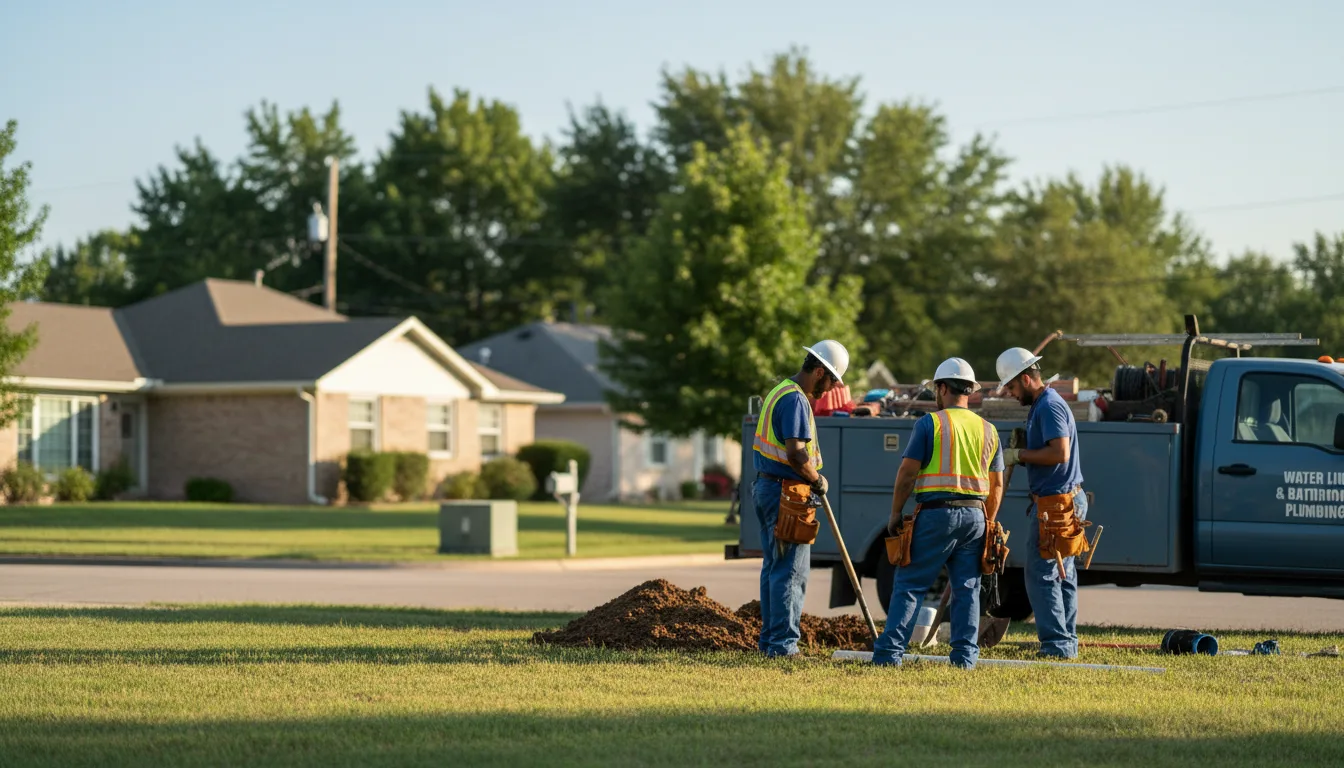 Residential water line and bathroom plumbing service in Marne, MI